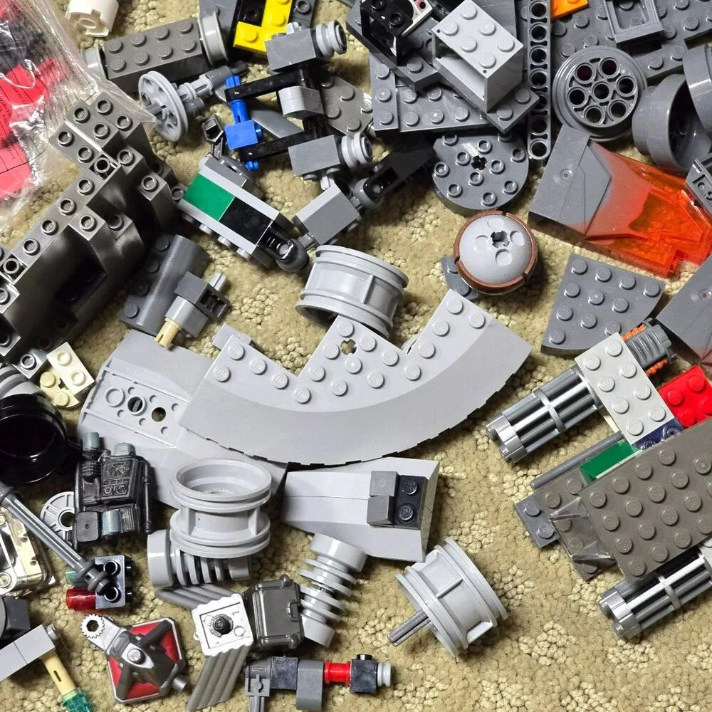 Grey and White Lego and Compatible with Lego Building Blocks Lot GA161